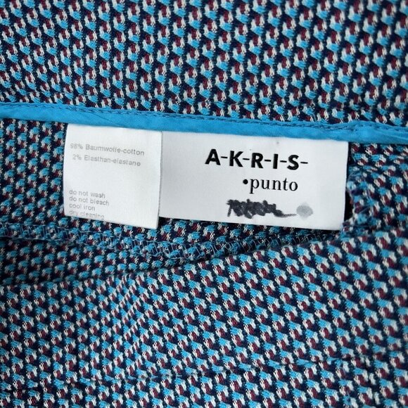 Akris Punto Ankle Pants Women’s Size 6 Blue Knit Trousers Old Money Career - Picture 3 of 9